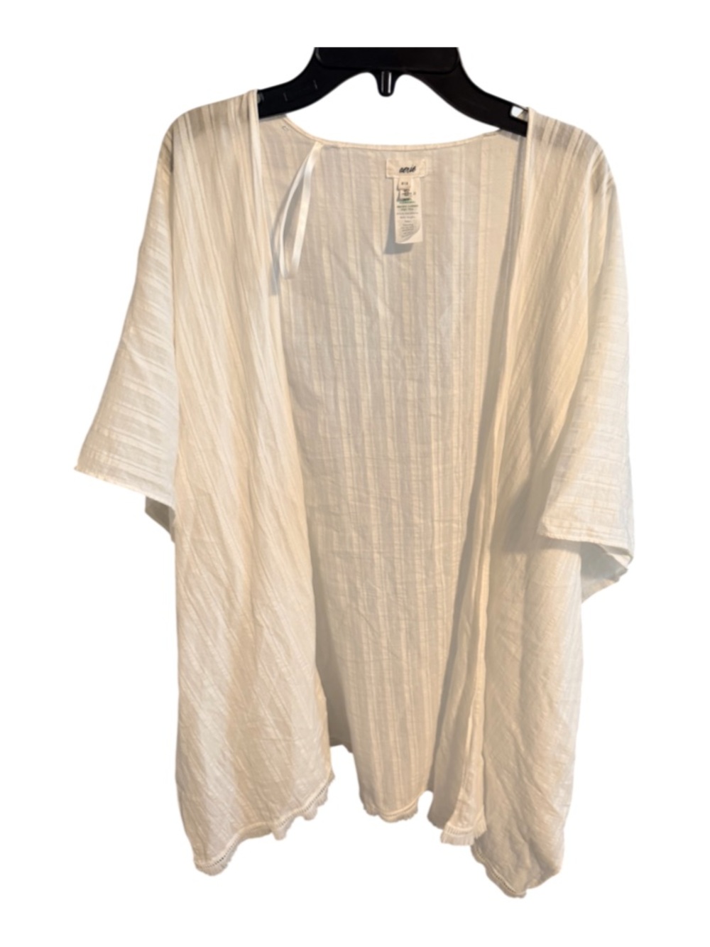 aerie White Open-Front Textured Kimono Robe